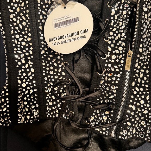 Babyboo Elegant Black Sequin Strapless Corset - Picture 4 of 4